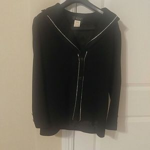 Black wool bling jacket size 10 made in France